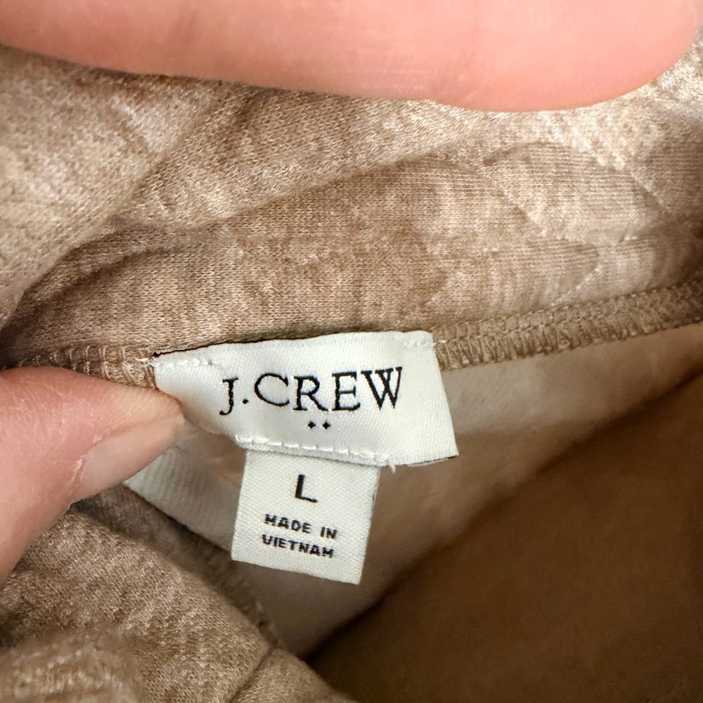 J. Crew tan women’s pullover cowl neck cable knit design large - Picture 7 of 8